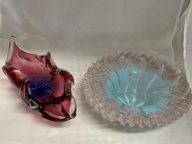 Two pieces of Art Glass