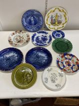 A selection of assorted collectable plates including Grindley, Minton etc, shipping unavailable