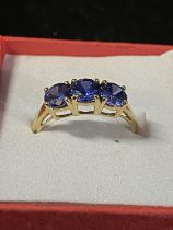A 9ct gold and blue stone ring 2.05g
