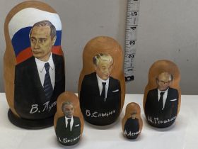 A set of Russians Doll depicting Russian Presidents