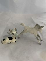 A small Beswick Fawn and one other ceramic figure