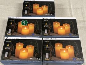 Five boxed LED remote control candle sets (untested/unchecked)