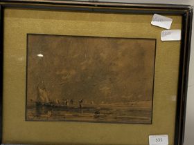 A Victorian signed charcoal sketch by George Sheffield dated 1889, 30x38cm