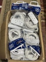 A large job lot of new two - way extension leads (untested)
