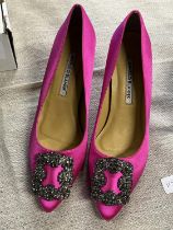 A pair of ladies Manolo Blahink shoes size 38