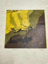 A Fiona Lyons etching in colour 'The Diver' signed and dated 1985