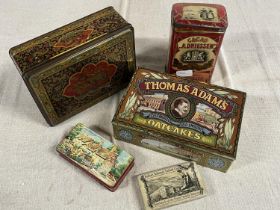 A selection of assorted vintage and antique tins