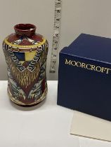 A boxed rare limited edition Moorcroft 'Indian Nation' vase 1/3 by Paul Hilditch h21cm