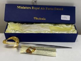 A boxed nauticalia miniature Royal Air Force sword (UK post only)