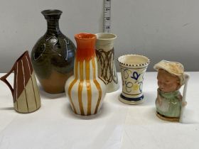 A small selection of art pottery including Poole, Ceramique de Bruxelles etc