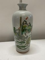 A Chinese 19th century Famille Vert porcelain vase with finely painted detail, 25cm