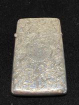 A hallmarked for Birmingham 1901 silver calling card case by Robert Pringle & Sons with fine