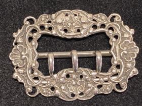 A hallmarked for Birmingham 1902 Art Nouveau belt buckle by M&L 30g