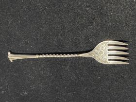 A hallmarked for Birmingham 1897 small toasting fork, by William Davenport, 14g
