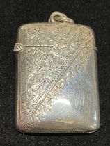 A hallmarked for Birmingham 1897 silver vest case with blank cartouche, maker F W Turton LD, 29g
