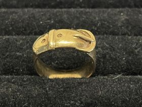 A hallmarked 9ct gold buckle ring 6.25g