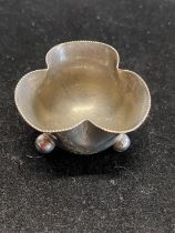 A hallmarked for London 1893 silver salt in the form of a clover, maker H Woodward & Co, 15g