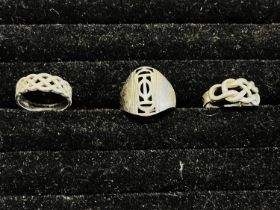 Three hallmarked silver rings