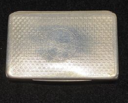 A hallmarked for Birmingham 1858 silver and gilt snuff box with blank cartouche, maker Edward Smith,