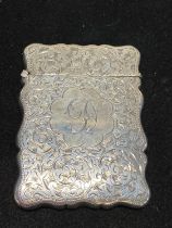 A hallmarked for Birmingham 1902 silver card case, maker WGK, 63g