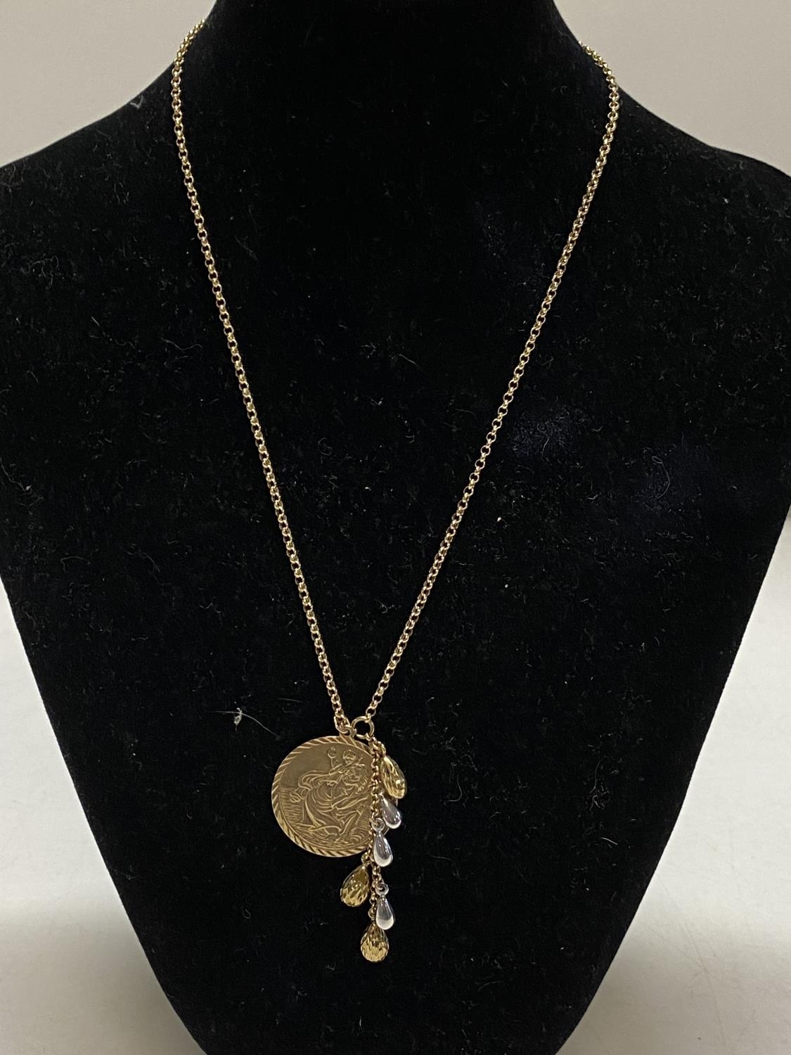 A 9ct gold chain and St Christopher pendant 6g