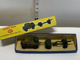 A boxed Dinky 25 pounder field gun set model 697