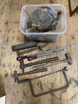 A job lot of assorted tools, engineers' hammers, Stanley yankee screwdrivers etc shipping