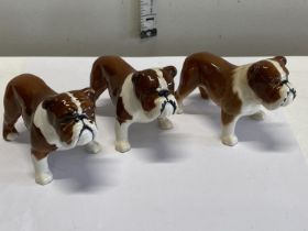 Three small Beswick bulldog figurines Bosun