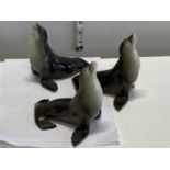 Three seal Russian Lomonosov figurines