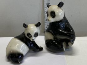 Two Panda Russian Lomonosov figurines