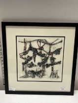 A Patricia Waddington etching 'The Red Strings' 3/30 signed in pencil