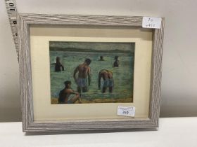 A attributed to Stanley Roylf oil and pastel dated June 45, entitled 'The Bathers'