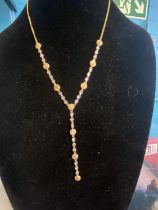 A 9ct gold fancy link necklace & pendant 6.07g. Necklace length 40cm overall.