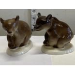 Two bear cub Russian Lomonosov figurines