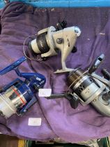 Three large assorted sea fishing reels