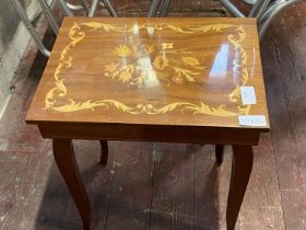 A vintage Sorrento wooden musical sewing table, shipping unavailable