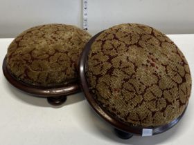 Two antique Victorian upholstered footstools shipping unavailable