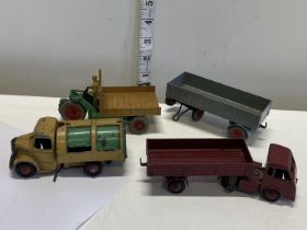 Four assorted Dinky models including a 27G and a refuse truck