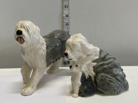 Two Royal Doulton old English sheep dog figurines