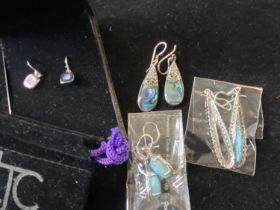 A selection of 925 silver earrings