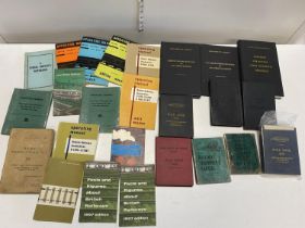 A box full of assorted vintage railway related ephemera and books including British Rail, LMS etc