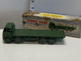 A boxed Dinky Foden flat truck (missing chains) model 905