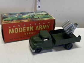 A boxed Lonestar modern army series Rocket launcher Battery lorry