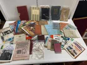 A box full of assorted vintage railway related ephemera and books including LNER, LMS etc