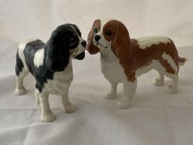 Two Beswick Spaniel dog figurines