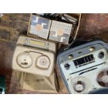 Two vintage reel to reel players and accessories, shipping unavailable