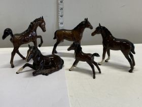 Five Royal Doulton horse figurines