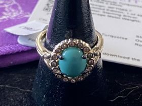 A 925 silver and and Turquoise ring