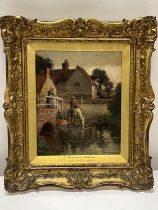 A quality gilt framed William Kay Blacklock 1872-1944 oil on panel a Berkshire scene signed and