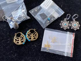 A selection of 925 silver earrings